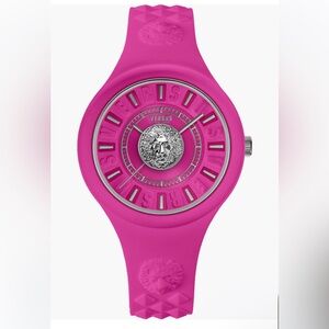 Versus Versace Stainless Steal & Silicone Medusa Watch & Pouch NWT